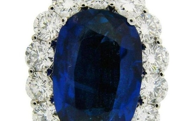 Natural Sapphire Diamond Gold Ring, 8.16-carat Burmese