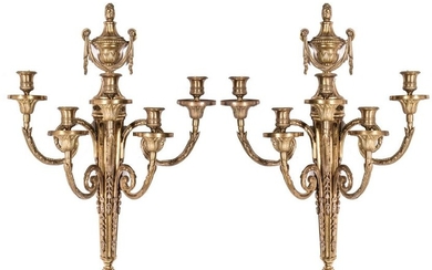 Neoclassical Manner Gilt Bronze Sconces, Pair