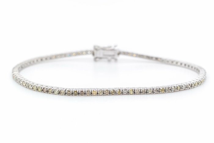 No Reserve Price - 1.43 tcw - 18 kt. White gold - Bracelet Diamond
