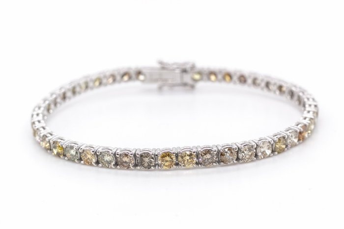 No Reserve Price - 6.62 tcw - 18 kt. White gold - Bracelet Diamond
