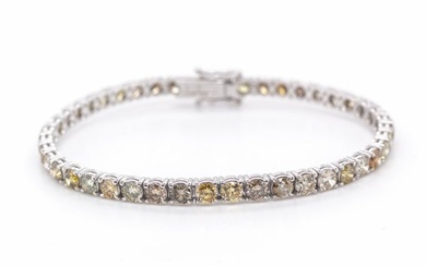 No Reserve Price - 6.62 tcw - 18 kt. White gold - Bracelet Diamond
