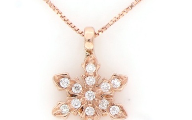 " No Reserve Price " New - 18 kt. Pink gold - Necklace with pendant - 0.15 ct Diamond