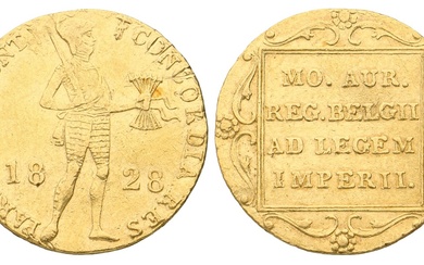 No reserve - Gouden dukaat. Willem I. 1828. Zeer Fraai.