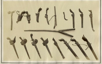 Novara Expedition of the Austro-Hungarian Imperial Navy 1857-59 - 1868 - Tribal Weapons from Java, Indonesia - Early Vintage Photograph