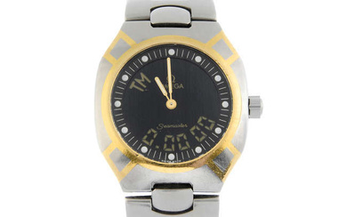 OMEGA - a bi-colour Seamaster Polaris bracelet watch, 32mm.
