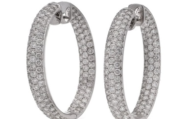 Odelia - 18 kt. White gold - Earrings - 8.19 ct - Diamonds