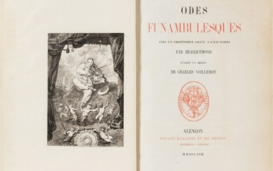 Odes funambulesques. Alençon, 1857. Édition originale (1/2 maroquin brun). + l.a.s., 1875, Banville, Théodore de