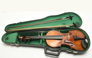 Oskar Bernhard Heinel Labeled Violin with Two Bows.