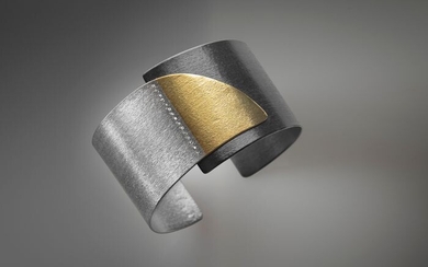 Oxidized silver 925,silver925, yellow gold 22K, diamond rose cut. - Bracelet - 0.10 ct Diamond rose cut