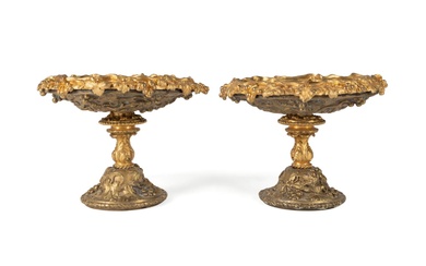 PAIR OF FRENCH PARCEL GILT BRONZE TAZZAS, 19TH C.