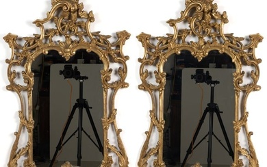PAIR OF ITALIAN FRATELLI PAOLETTI CARVED AND GILT WALL MIRRORS