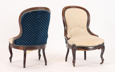 PAIR SHAPELY ROSEWOOD SLIPPER CHAIRS C.1870