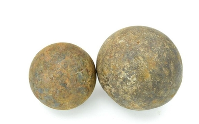 Pair Antique Civil War Canon Balls