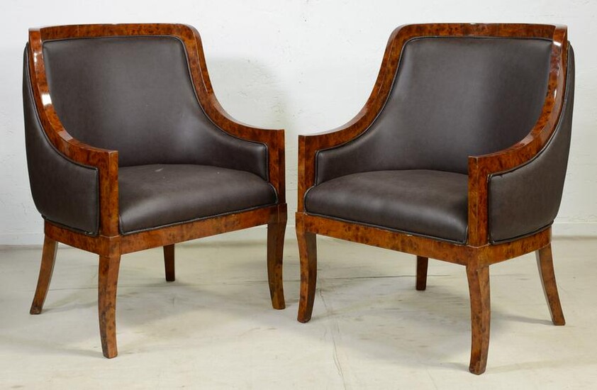 Pair Art Deco Style Club Chairs