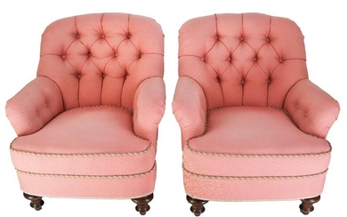 Pair English-Style Club Chairs