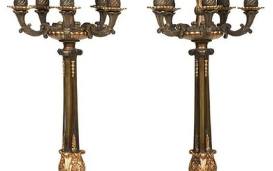 Pair Louis Philippe Style Gilt Bronze Candelabra