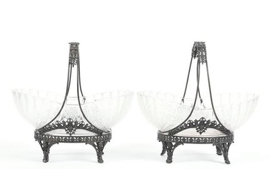 Pair Victorian Brides Baskets