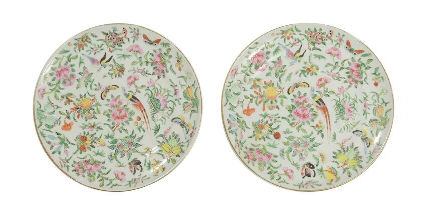 Pair of Chinese Export Famille Rose Plates,19th Century