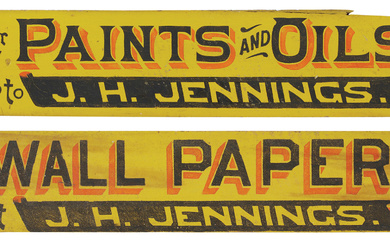 Pair of Folky Paint Store Wooden Signs