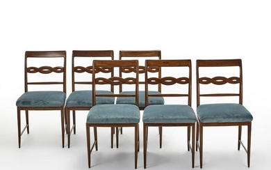 Paolo Buffa (Milano 1903 - Milano 1970) Six chairs with