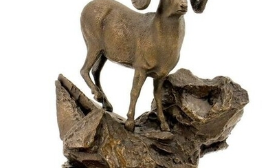 Paul Everett Tadlock Big Horn Sheep Bronze Sculpture
