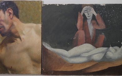 Paul HOGG (1892-1985). Portrait d'homme. Huile sur toile monogrammée en bas à gauche et contresignée...