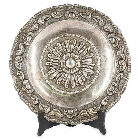 Peruvian Sterling Silver Repousse Charger