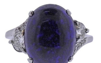 Platinum Black Opal Diamond Ring