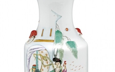 Polychrome porcelain baluster vase China, 20th Century