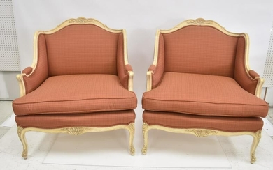 (Pr) FRENCH STYLE OVERSIZED CHAIRS