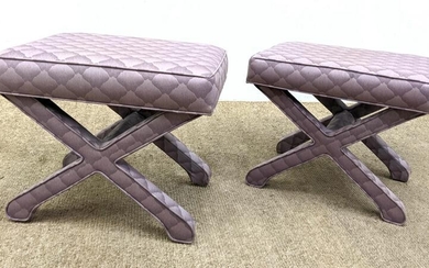 Pr Upholstered Billy Baldwin style Benches. Fully Uphol