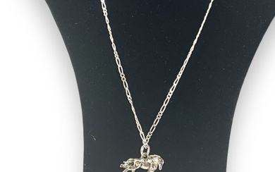 Pretty Silver Necklace w/Horse Pendant
