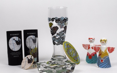 RITZENHOFF. Collection de verre dessinée par Alena ST-JAMES - 2 verres à liqueur, 2007 -...