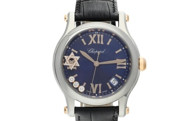 Reference 278582-6010 Happy Israel A limited edition stainless steel and pink gold wristwatch with date, Circa 2021