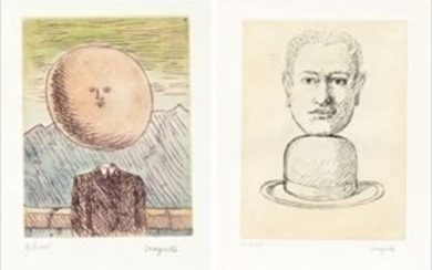 René Magritte_L'Art de vivre/ Homme au chapeau melon, Pl.1 and Pl.4 from 'Le lien de...
