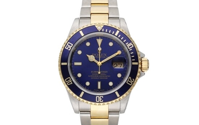Rolex Reference 16613 Submariner | A yellow gold and stainless steel automatic wristwatch with date and bracelet, Circa 2000
