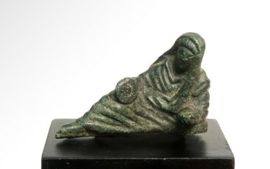 Roman Bronze Reclining Figure of a Lady Banqueter