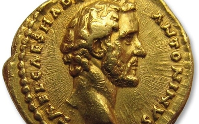 Roman Empire. Antoninus Pius (AD 138-161). AV Aureus Antoninus Pius as Caesar - struck under emperor Hadrian,Rome mint AD 138 - AVG PIVS P M TR P COS DES II - superb quality coin