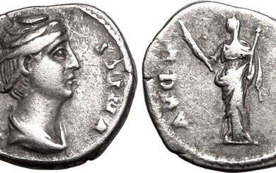 Roman Empire Diva Faustina I (wife of Antoninus Pius) AD 141 AR Denarius Very fine
