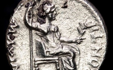 Roman Empire. Tiberius (AD 14-37). AR Denarius,Lugdunum mint, AD 14-37. - PONTIF MAXIM. Tribute Penny.