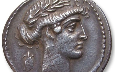 Roman Republic. Q. Pomponius Musa. Silver Denarius,Rome mint 66 B.C. - Terpischore, the Muse of Dancing