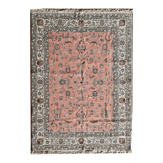 Romanian Kashan Style Wool Carpet.