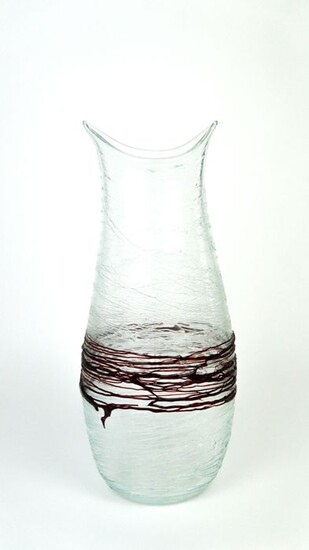 Rossi Matteo (Murano)- Red Crystal Glass Wire Vase (cm 51) - (kg 4,2) - Glass