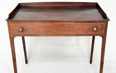 SIDE TABLE, early 19th century English oak with gallery, fri...