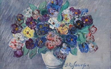 SOURGEN Jean-Roger « Fleurs dans un vase »...