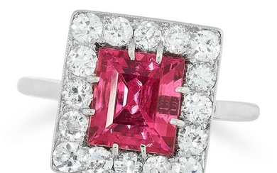 SPINEL AND DIAMOND CLUSTER RING comprising of a