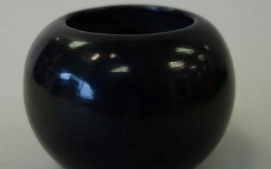 San Ildefonso Blackware Pottery Jar, Angel Sanchez