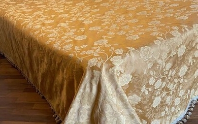 San Leucio- royal gold damask bedspread - Louis XVI - silk blend - Second half 20th century