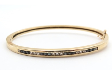 Sapphire and Diamond Set Ladies Bangle Bracelet Mounted in 1...