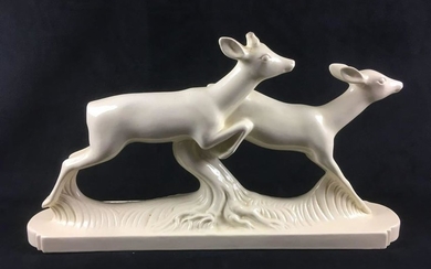 Sarraguemines French Deer Figurine Decoration